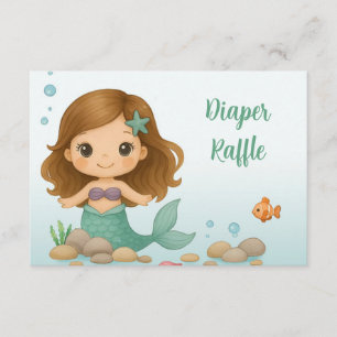 Simple cute little mermaid  enclosure card