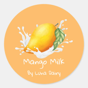 Simple Cute Mango Milk Label