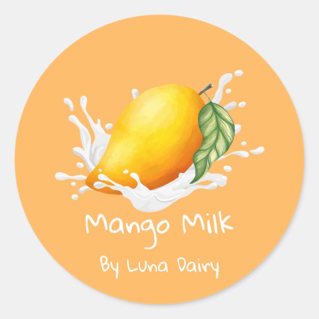 Simple Cute Mango Milk Label (Front)