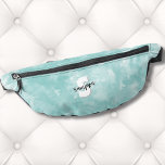 Simple Cute Modern Initial Monogram Bum Bags<br><div class="desc">Cute Modern Watercolor Monogram Teal Blue baby bib. A soft turquoise or teal blue watercolor backdrop provides the canvas for a cute and contemporary monogram fanny pack, featuring initials and name. Works for a boy or girl! The monogram's black and white colour palette, composed of clean modern fonts mixed with...</div>