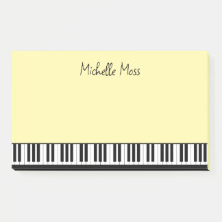 Simple Cute Musical Piano Keyboard Pale Yellow Post-it Notes