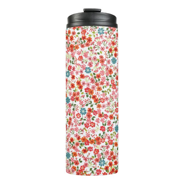 Simple cute pattern in small-scale flowers. High-c Thermal Tumbler (Front)