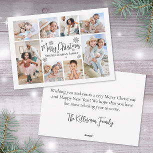 Simple Cute Photo Collage Christmas Holiday Card