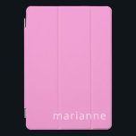 Simple Cute Pink Solid Colour Personalised Name iPad Pro Cover<br><div class="desc">Simple Cute Pink Solid Colour Personalised Name iPad Pro Cover</div>