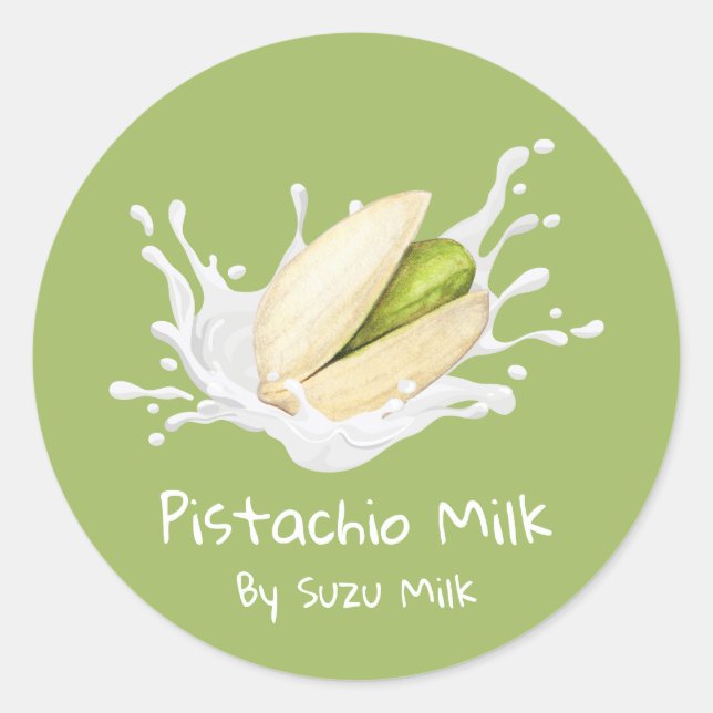 Simple Cute Pistachio Milk Label (Front)