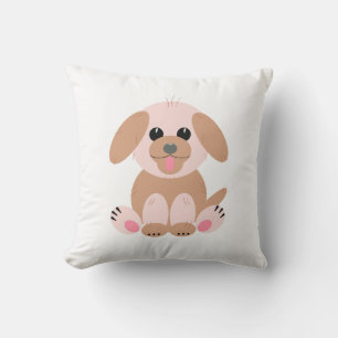 Simple Cute Puppy Dog Pastel Cartoon Cushion