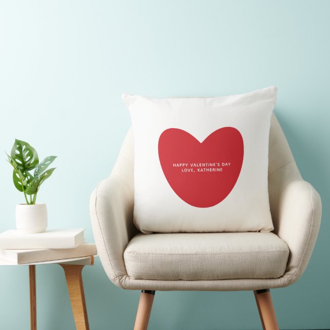 Simple cute red heart custom Valentine's Day Cushion (Chair)