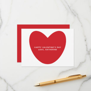 Simple cute red heart custom Valentine's Day Enclosure Card