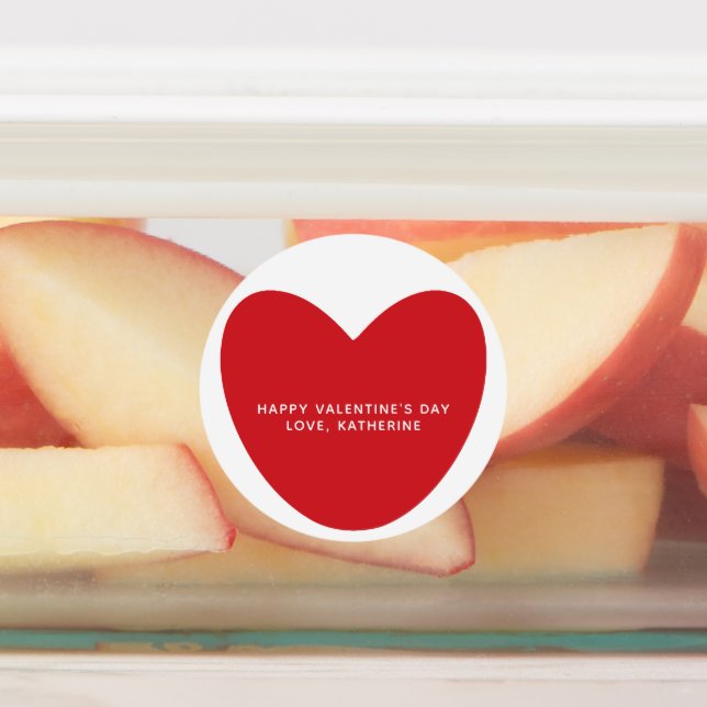 Simple cute red heart personalised Valentine's Day (Affixed)