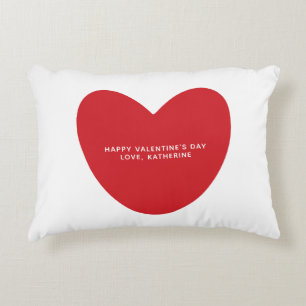 Simple cute red heart personalised Valentine's Day Decorative Cushion