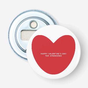 Simple cute red heart personalized Valentine's Day Bottle Opener