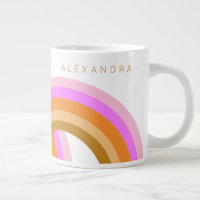 Simple Cute Retro Orange Rainbow Personalised