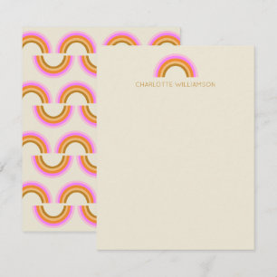 Simple Cute Retro Rainbow Personalised Stationery Card