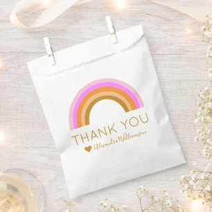 Simple Cute Retro Rainbow Personalised Thank You Favour Bag