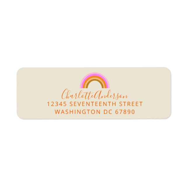 Simple Cute Retro Rainbow Return Address Label (Front)