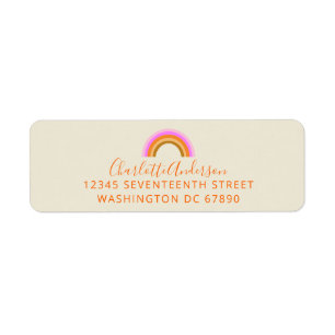 Simple Cute Retro Rainbow Return Address Return Address Label