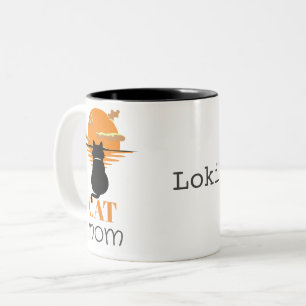 Simple Cute Script Pet owner Cat Mum Two-Tone Coffee Mug