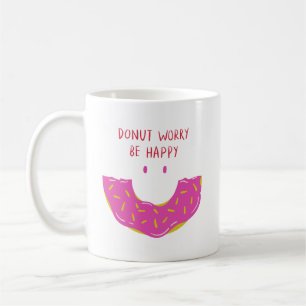 Simple Cute Smile Sprinkle Pink Donuts Sweet Face Coffee Mug
