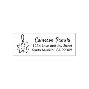 Simple Cute Star Return Address Self-inking Stamp