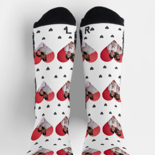 Simple Cute Valentine's Day Couple Photo Socks