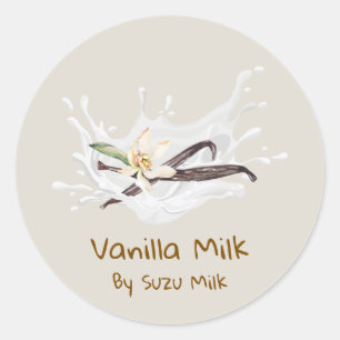Simple Cute Vanilla Milk Label
