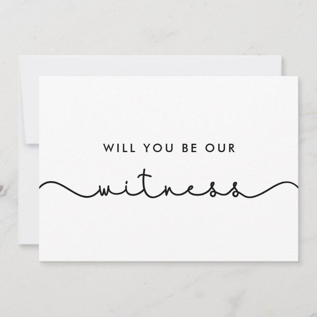 Simple cute Will you be our witness proposal card (Front)