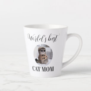 Simple Cute World's Best Cat Mum Photo Latte Mug