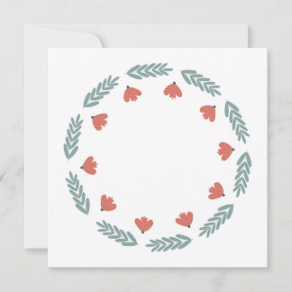 Simple cute wreath of colour flowers and plants