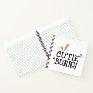 Simple Cutie Bunny Easter Typography Notebook