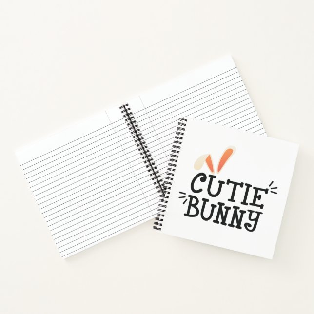 Simple Cutie Bunny Easter Typography | Notebook (Inside)