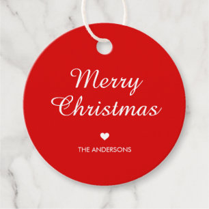 Simple Cutom text Minimal Merry Christmas Favour Tags