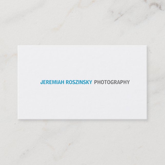 Simple Cyan Text Business Card (Front)