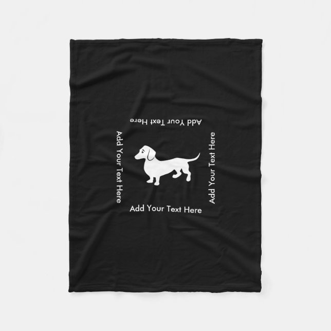Simple Dachshund Customisable Fleece Blanket (Front)