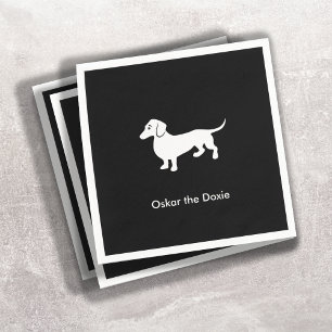 Simple Dachshund Customisable Napkin