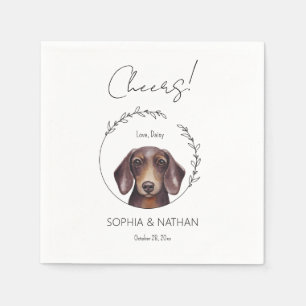 Simple Dachshund Dog Wedding Cocktail Napkins
