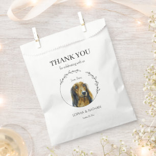 Simple Dachshund Dog Wedding Thank You Favour Bag
