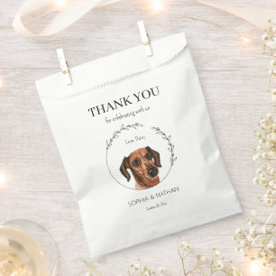 Simple Dachshund Dog Wedding Thank You Favour Bag