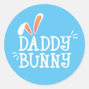 Simple Daddy Bunny Easter Typograph Sticker Seal