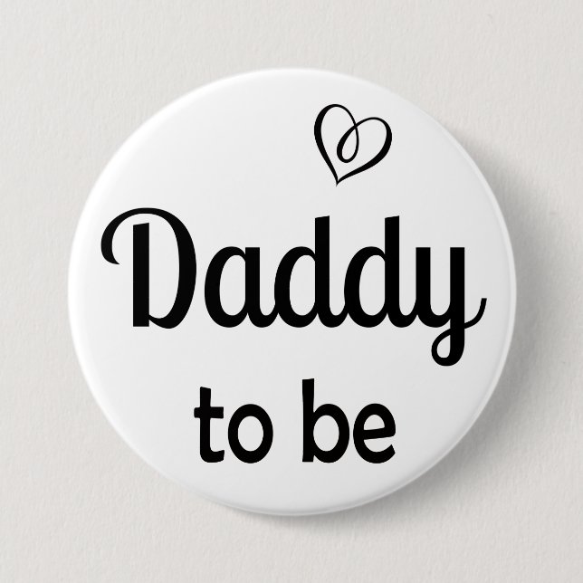 Simple Daddy to be Baby Shower Pin (Front)