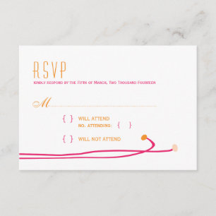 Simple Dahlia - Pink & Orange Wedding RSVP
