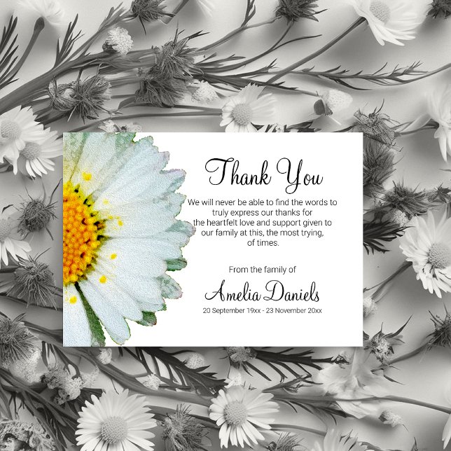 Simple Daisy Funeral Thank You Cards (Creator Uploaded)