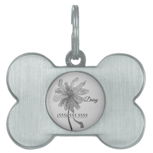 Simple Daisy Pet ID Tag (Front)