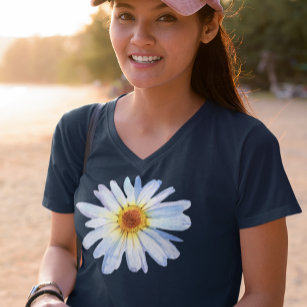 Simple Daisy Watercolor Flower T-Shirt