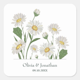Simple Daisy Wild Garden Square Sticker