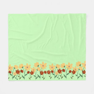 Simple daisy wildflowers bouquet floral wedding fleece blanket