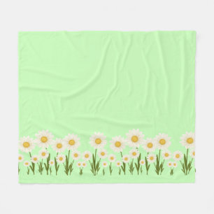 Simple daisy wildflowers bouquet floral wedding fleece blanket