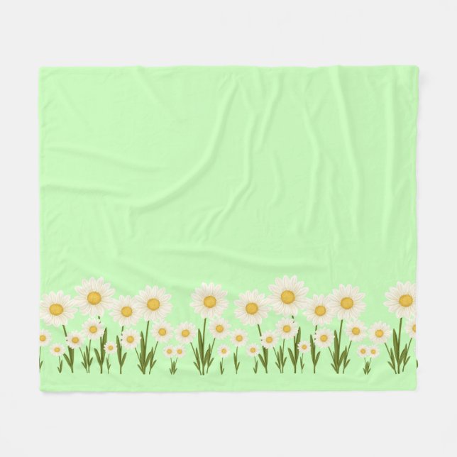 Simple daisy wildflowers bouquet floral wedding fleece blanket (Front (Horizontal))