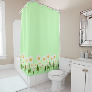 Simple daisy wildflowers bouquet floral wedding shower curtain
