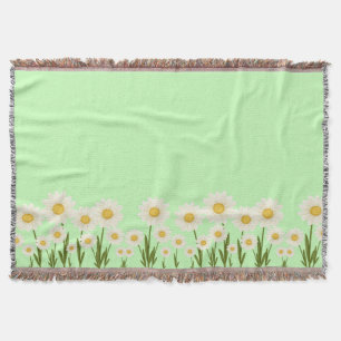 Simple daisy wildflowers bouquet floral wedding throw blanket