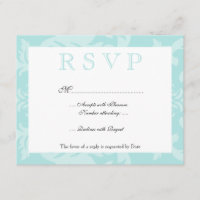 Simple Damask Robin's Egg Blue RSVP